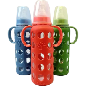 Glass Feeding Bottle With Cover-240ml
