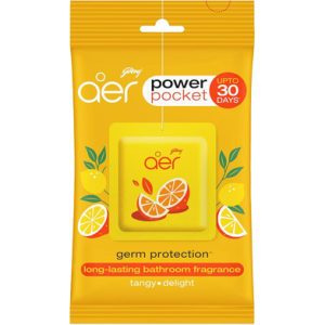 Godrej Aer Power Pocket Bathroom Freshner-Lemon Tangy Delight-10gm